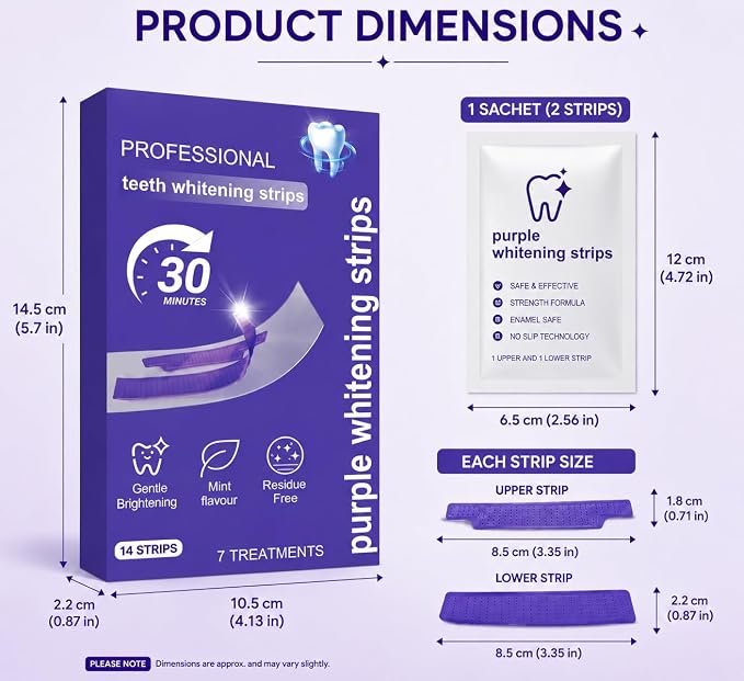BrightAura™ Purple Teeth Whitening Strips (Pack of 7)